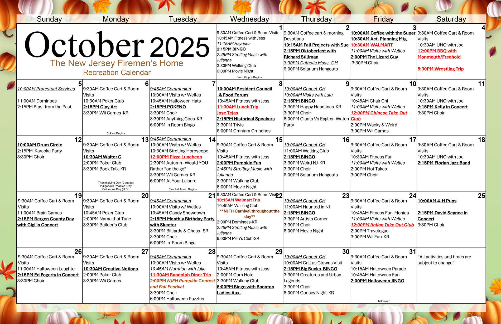 Upcoming Events