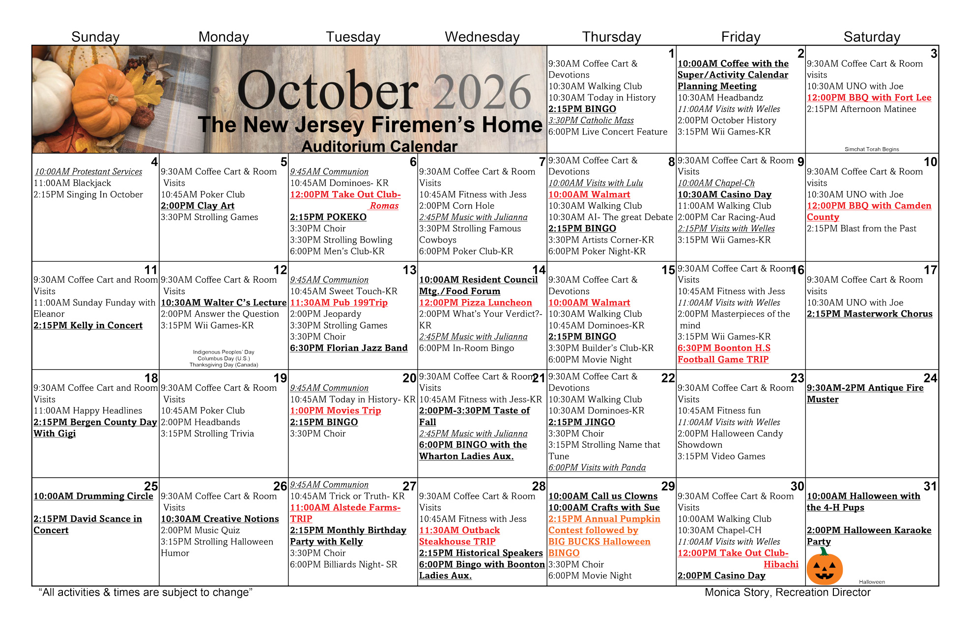 Upcoming Events